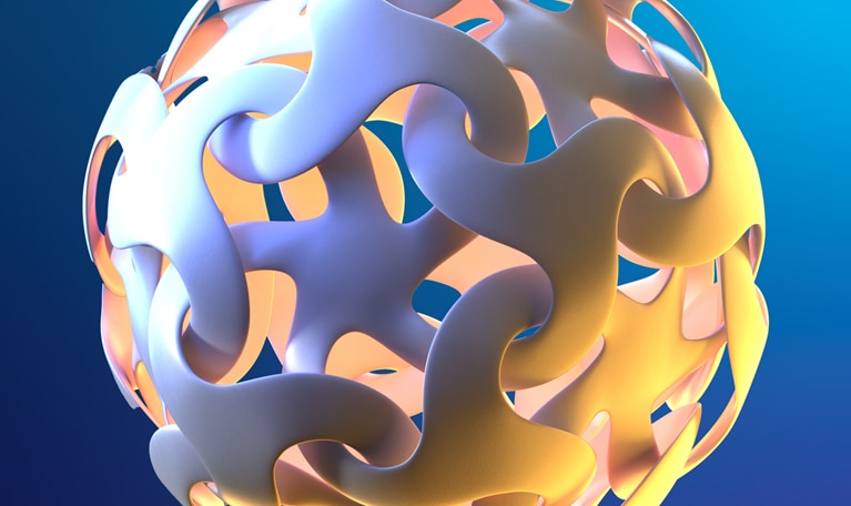 Digital generated image of abstract geometric sphere