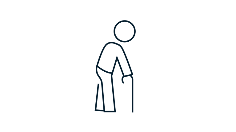 Illustration of elderly person with a walker