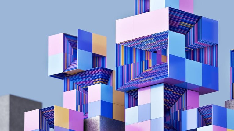 AI generated building blocks stacked on top of one another - illustration