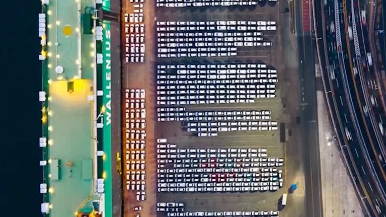 Overhead view of a port