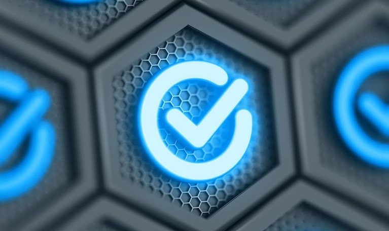 Digital check marks with highlighted icon