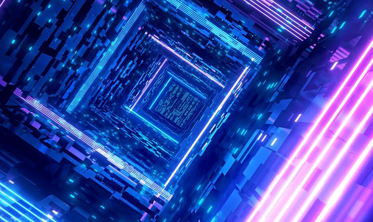 Image of a futuristic technology tunnel.