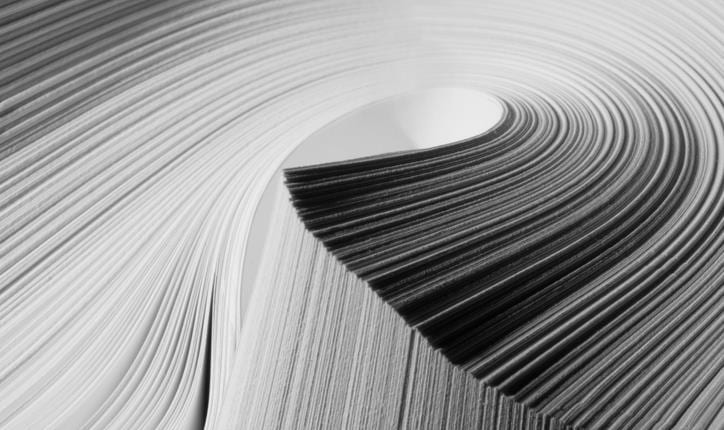 Close up detail of multiple sheets of paper