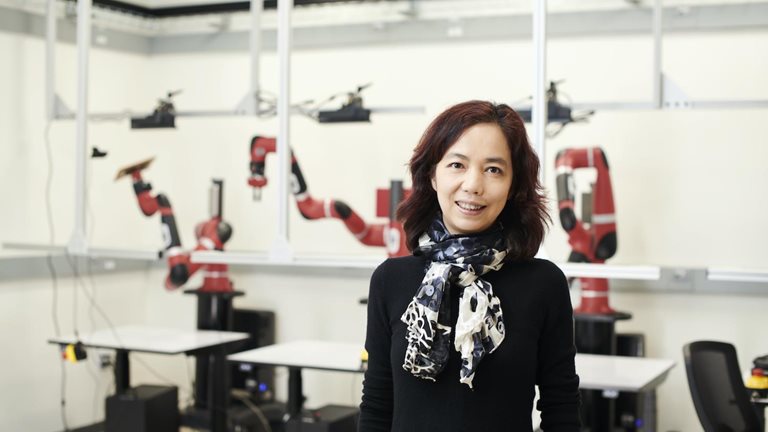 An image linking to the web page “Author Talks: Fei-Fei Li sees ‘worlds’ of possibilities in a multidisciplinary approach to AI” on McKinsey.com.