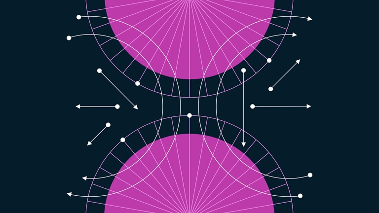 Image of two diagramed purple circles, facing each other