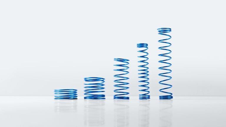 Image of a row of springs arranged in height order