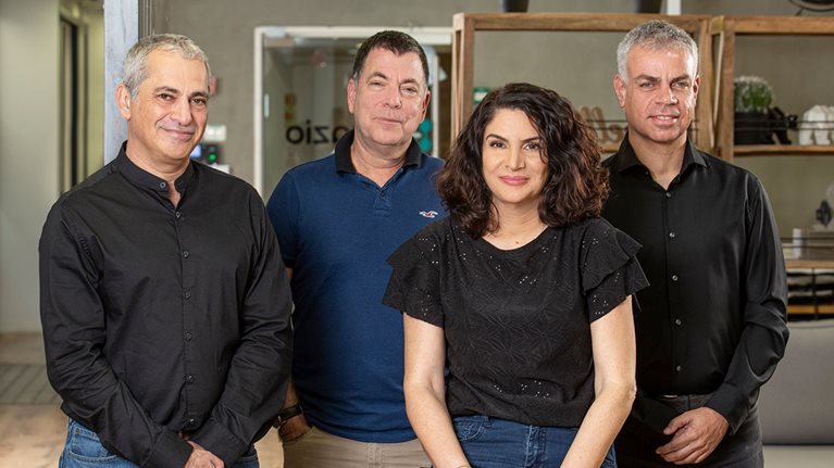 Iguazio founders, from left: Yaron Haviv, CTO; Yaron Segev, COO; Asaf Somekh, CEO; Orit Nissan-Messing, VP architecture (photo by Yanai Yechiel)