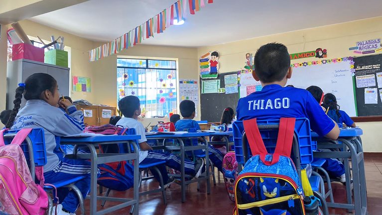 Students in Latin America learning foundational skills