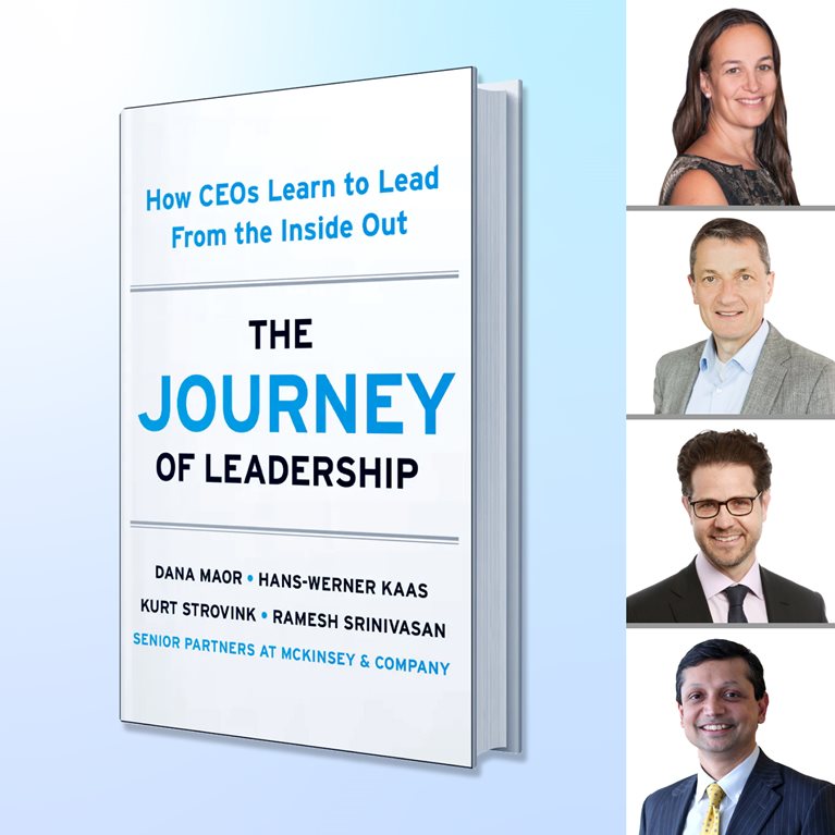 Journey of Leadership book jacket and headshots of authors