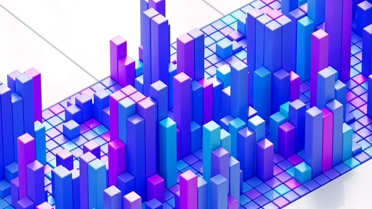 Digitally generated image of multi-colored vertical bars