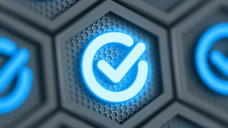 Digital check marks with highlighted icon