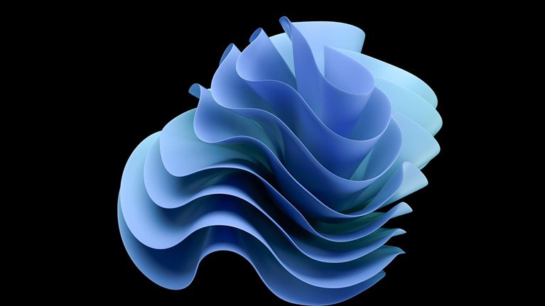 Blue curved swirl object