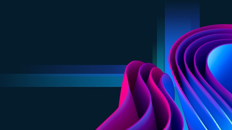 Graphic image of purple and blue streaks on dark background