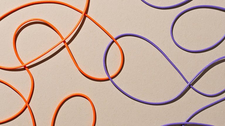 Orange and purple squiggly lines.