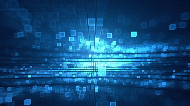 Pixel cubical background - stock photo