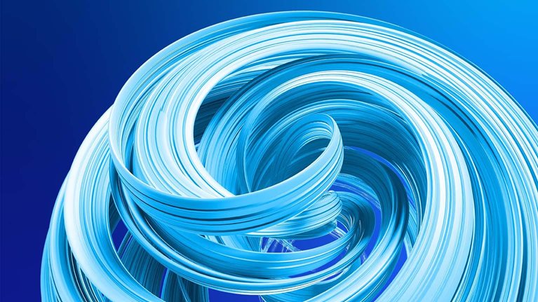 Flowing curve lines background, 3d rendering.