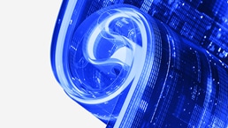 Data flowing through a futuristic structure with a swirling design, representing the concept of information in motion