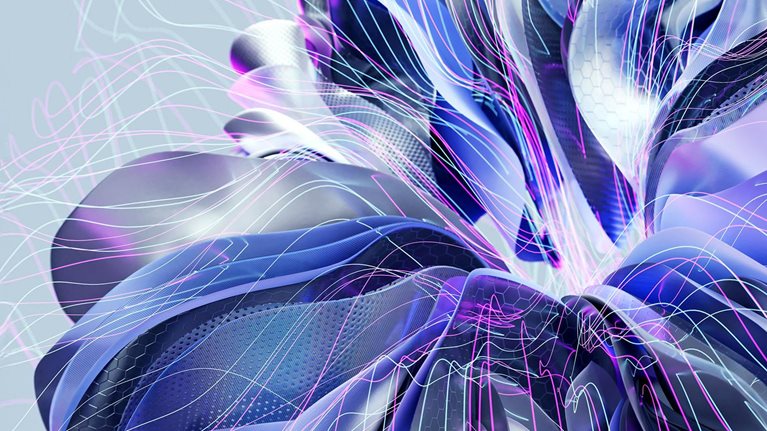 Abstract convergence of flowing digital forms and interconnected energy lines, representing the integration of human, AI, and humanoid capabilities within a symbiotic enterprise.