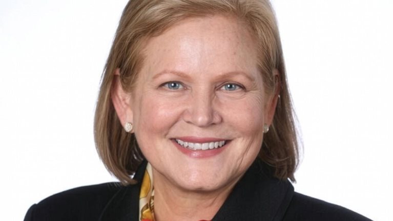 Portrait of Christiana Smith-Shi, who sits on the boards of Columbia Sportswear and UPS and is Chair of Habitat for Humanity International.