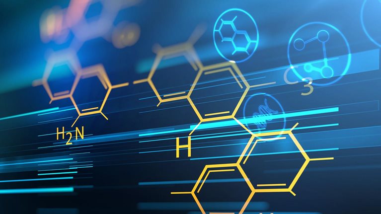 Chemical science, medical substance and molecules background