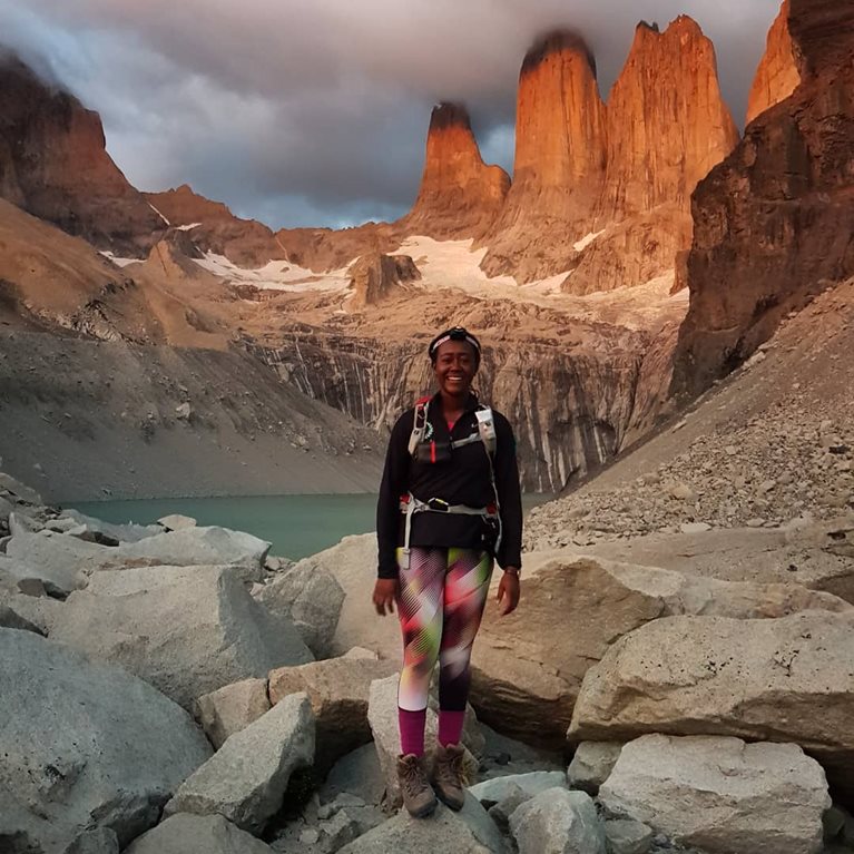 Emmaline hiking in mountains