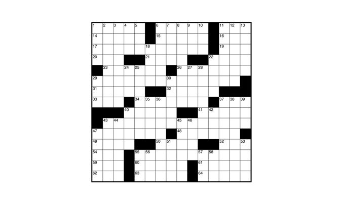 Crossword Whiteout! VI Quiz