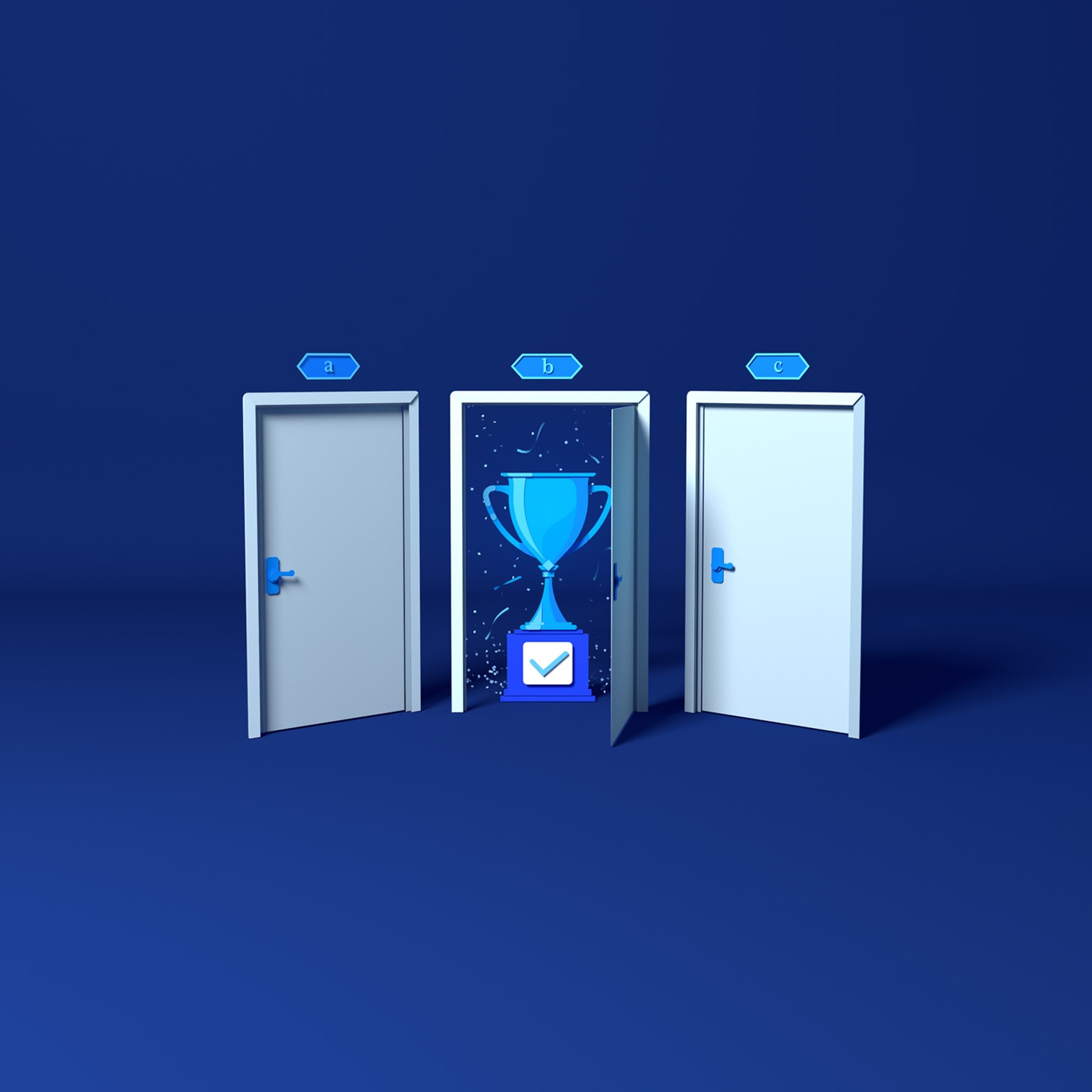 Image of a trophy inside a doorway