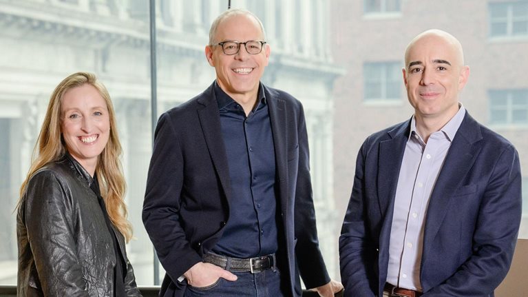 Photo of the authors of the Rewired book, Eric Lamarre, Robert Levin, and Kate Smaje, sitting together