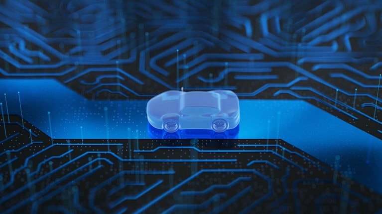 Future smart technology electric vehicle digital and electronic circuits