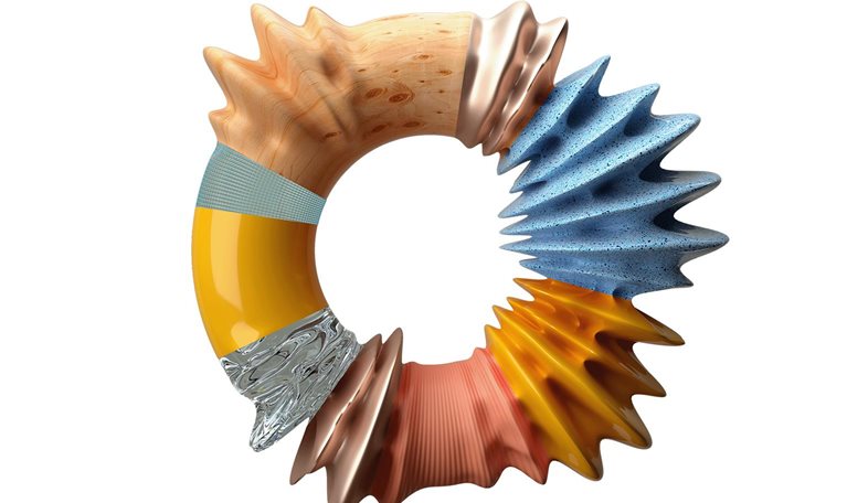 Abstract multicolored donut chart