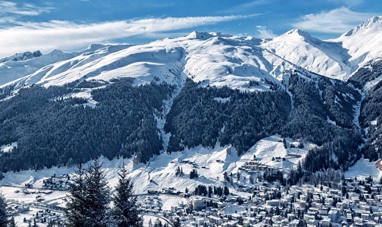 Davos, Switzerland, in winter.