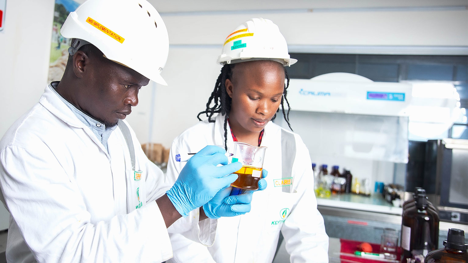 A lab technician at Kentegra's lab in Nairobi, Kenya.