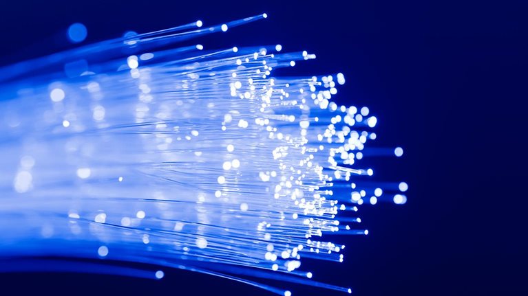 Fiber optics close-up