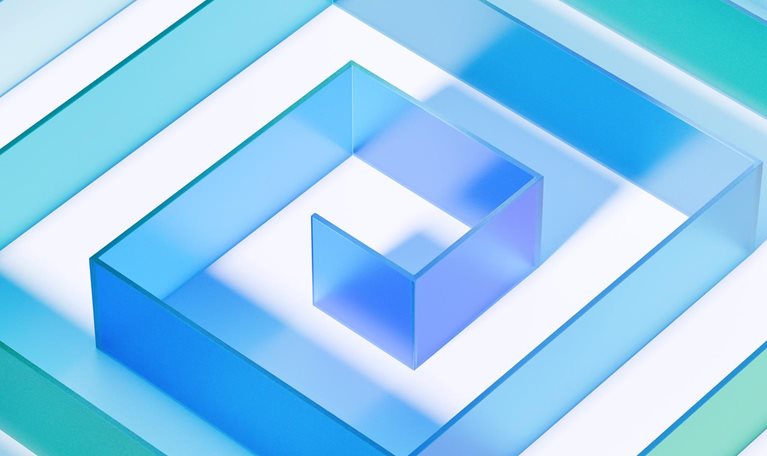 3d rendering of a glass maze
